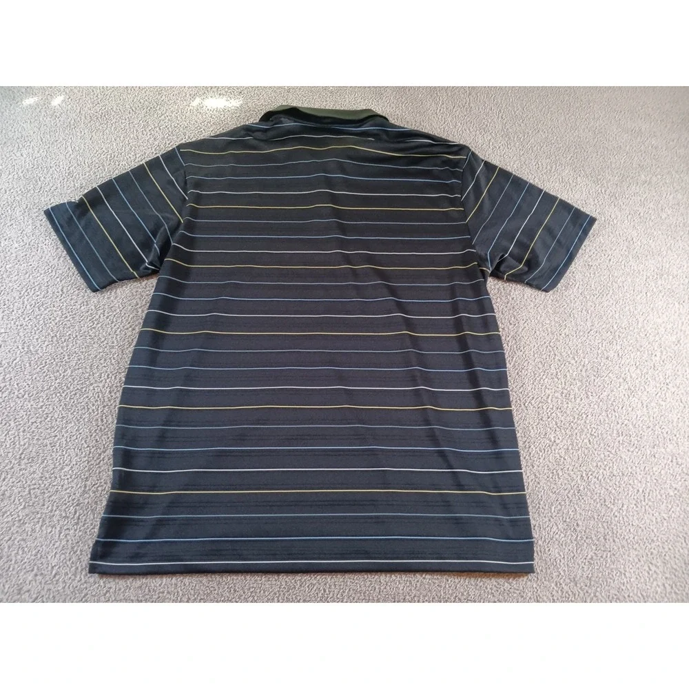 Nike Golf‎ Dri-FIT Polo Shirt XL Black Stripe Performance Short Sleeve Mens